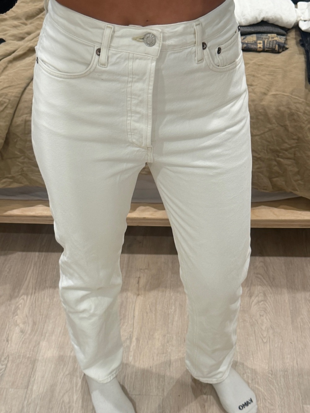 AGOLDE 90s White Straight Leg Jeans Size 25
